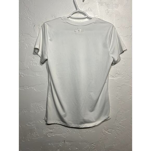 Under Armour white v neck t shirt womens small athleisure workout sporty‎ casual - Picture 4 of 5